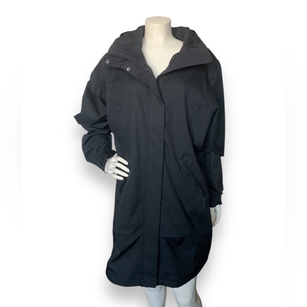 Black Full Zip Hooded Winter Coat Jacket Size Large